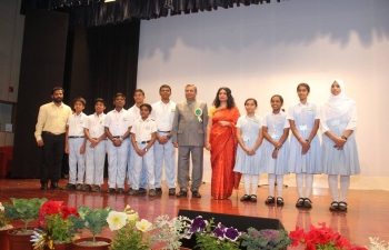 Embassy of India, celebrates #69thRepublicDay of India. Ambassador hoisted the National flag and read out President's Address to the Nation on eve of the Republic day. Students from Indian School Maabela led a gathering of over 500 members of Indian Community in Oman, in singing National Anthem and patriotic songs.